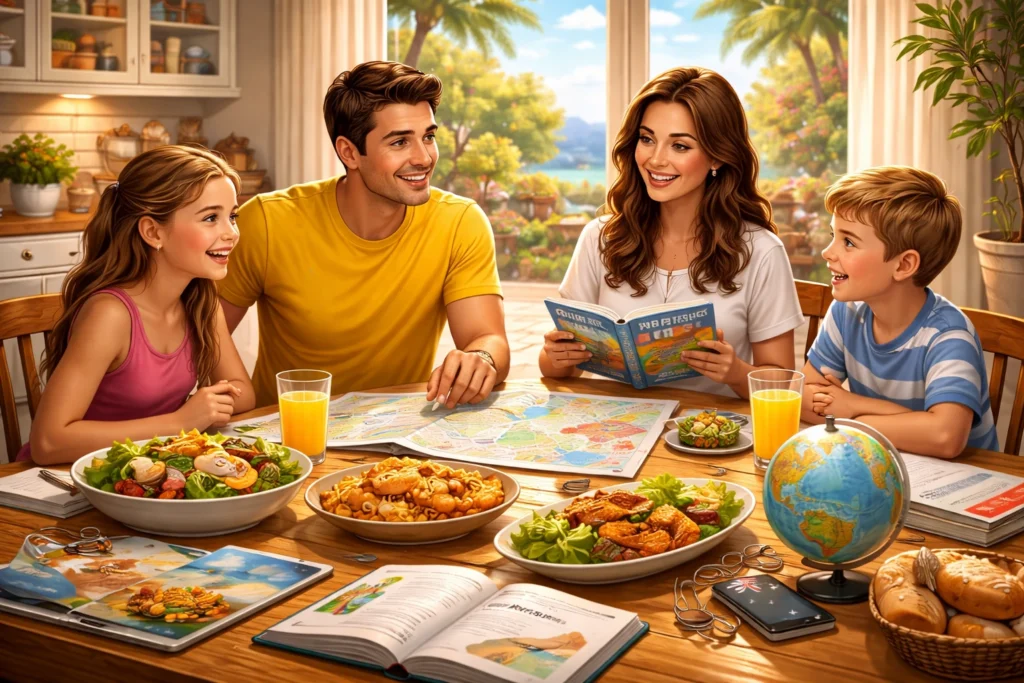 Discuss the move abroad with family 