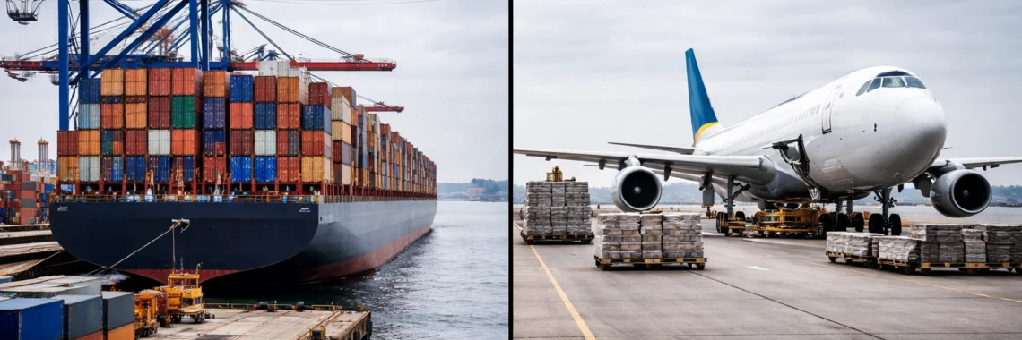 Container shipping vs air freight