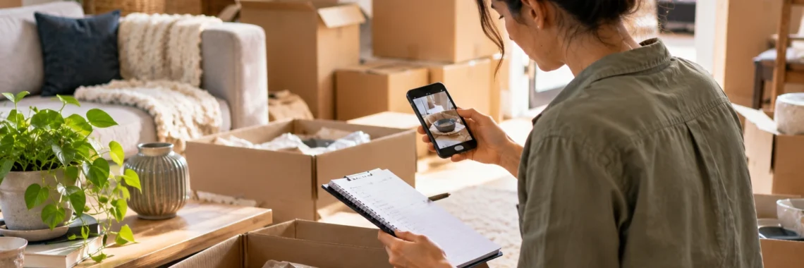 cross-checking items with the Overseas Moving Checklist
